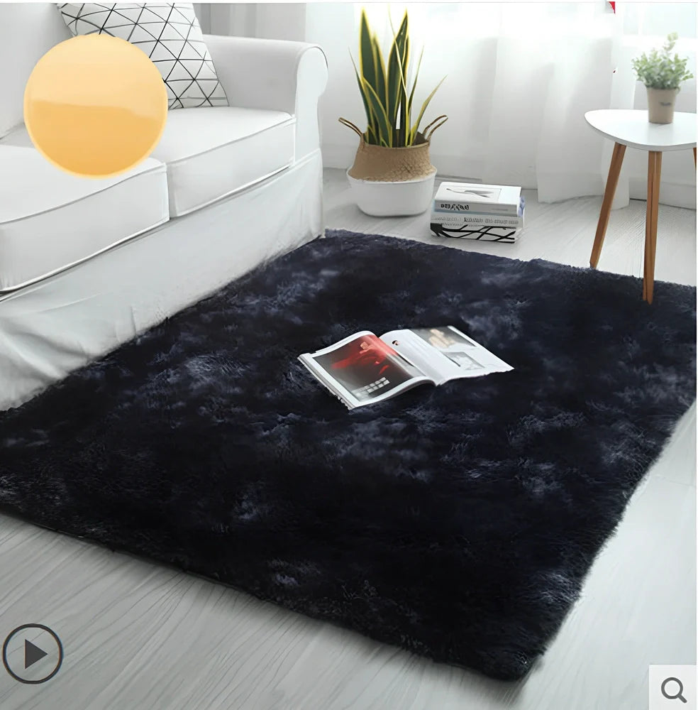 Nordic tie-dye gradient carpet with machine-woven polyester construction in multiple colour options