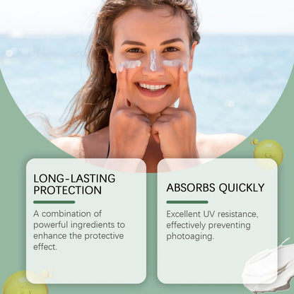 60g sunscreen cream container for UV protection with ethyl hexyl methoxycinnamate and orelin