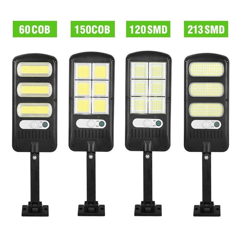 Black solar street light with infrared motion sensor, 370mm length, for outdoor garden and pathway illumination