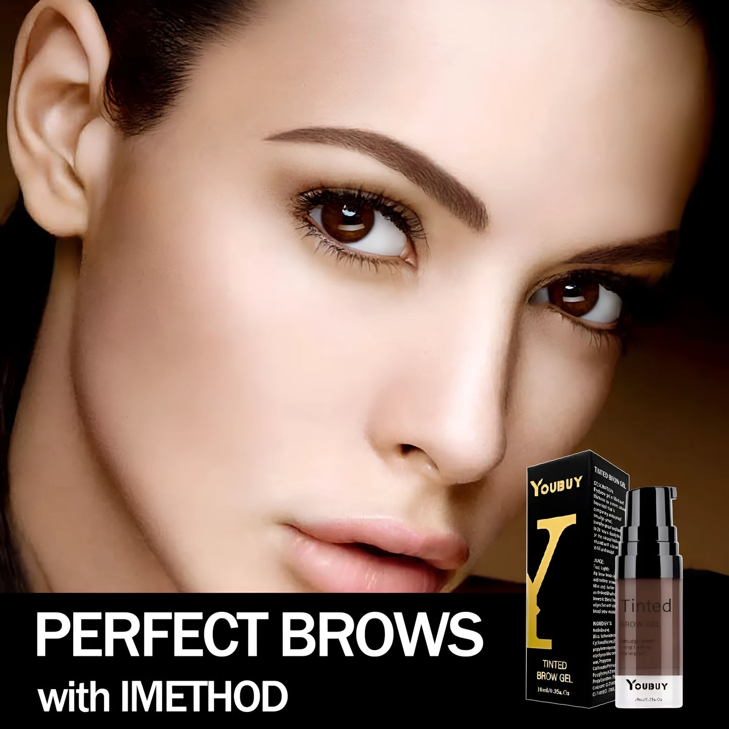 Waterproof quick-drying eyebrow cream in brown and black shades for natural brow definition