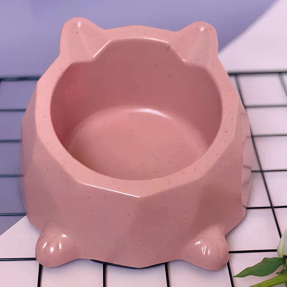 Bamboo fibre cat bowl in morning mist green colour with weighted base