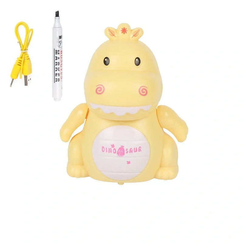 Interactive optical sensor pet toy robot following a black line on paper