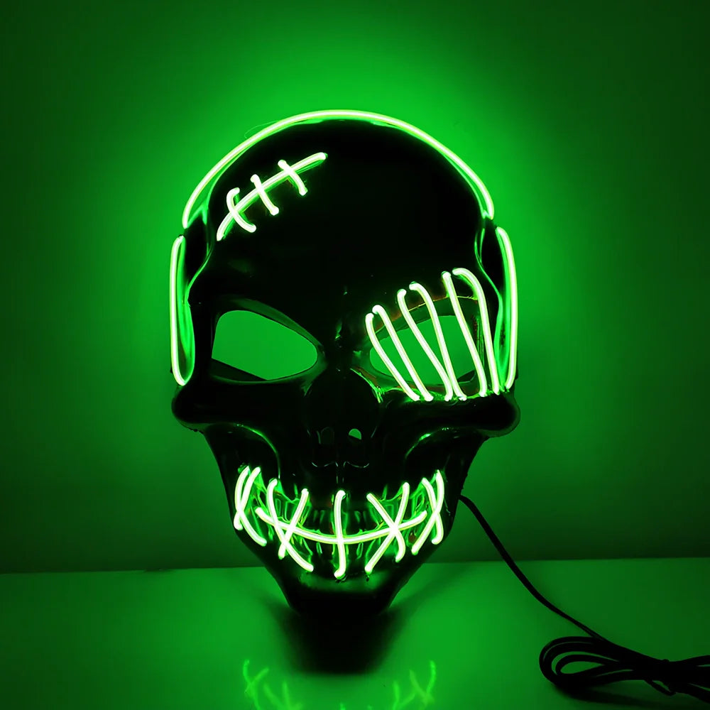 Scar one-eyed pirate LED Halloween mask with bloody details and cold light illumination