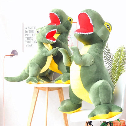Cartoon Tyrannosaurus plush toy with reversible sequins in green