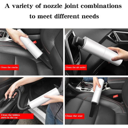 Compact portable car vacuum cleaner with HEPA filter for powerful cleaning