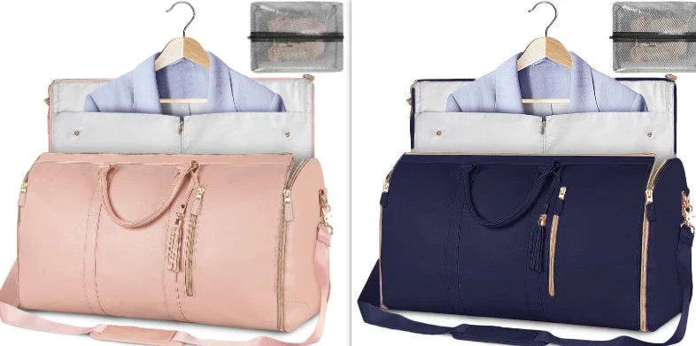 Spacious Travel Duffel Bag - Versatile Women's Handbag with Folding Suit Compartment in Multiple Color Options