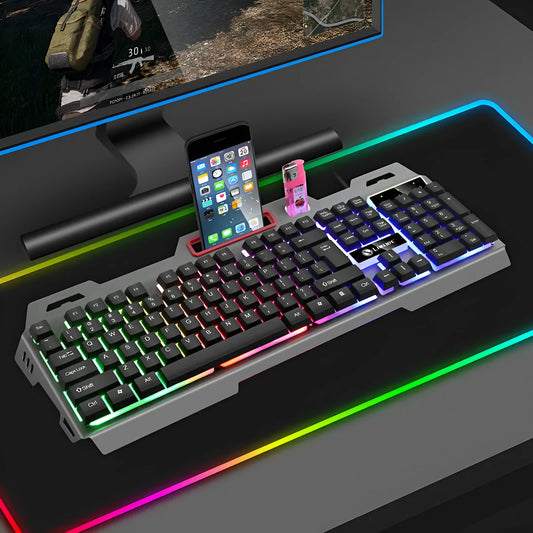 Limei K19 gaming keyboard and T19 mouse in black or white with photoelectric technology
