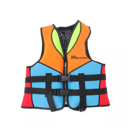 Children's life jacket with high buoyancy for swimming and rescue, available in bright colors.