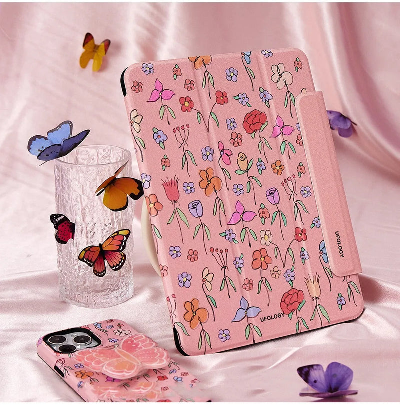 Magnetic suction flat shell protective sleeve for iPad Air 4 and iPad Air 5 with polyurethane construction and all-inclusive inner shell option providing tablet cover and magnetic clip attachment points