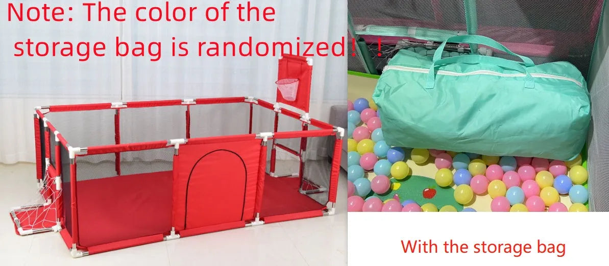 Children's playpen tent with steel pipe framework and Oxford cloth fencing in multiple colour options