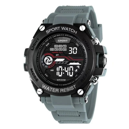 Electronic digital watch for teenagers in one of ten colour options, showing digital display.