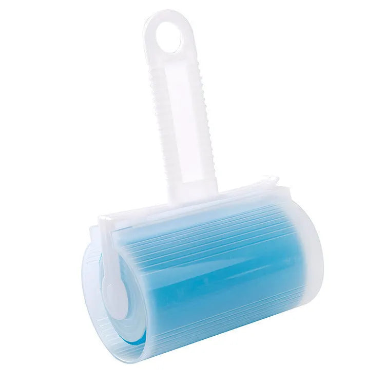 Washable lint roller in blue, green, pink, or yellow with reusable adhesive for pet hair removal
