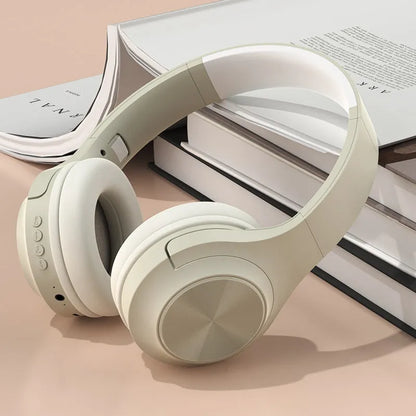 Wireless Bluetooth headset in chalk black colour showing head-mounted design with creative styling elements