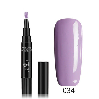 3-in-1 Gel Nail Varnish Pen with Glitter for One-Step Nail Art
