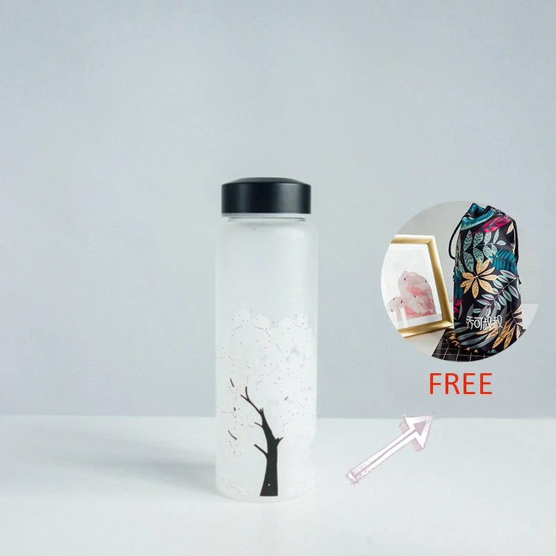 Color changing glass water glass with high borosilicate body, changes color with temperature