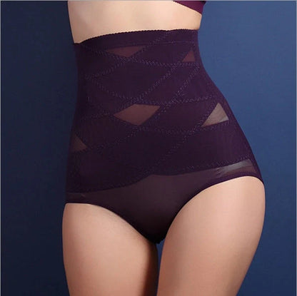 Women's high waist postpartum belly shaping pants in black and beige for comfort and support.