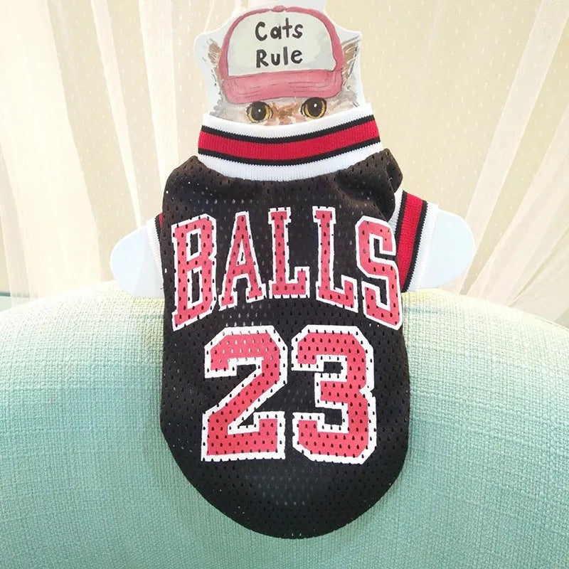 Black polyester pet sweatshirt vest for dogs on mannequin showing casual design