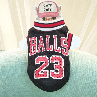 Black polyester pet sweatshirt vest for dogs on mannequin showing casual design
