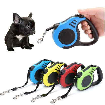 Automatic telescopic pet traction rope in vibrant colors with one-handed braking system