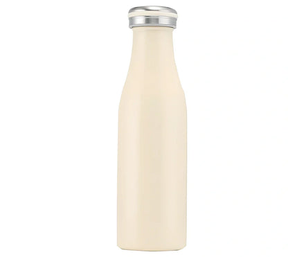 Milk vacuum water bottle in blue, 350ml size with 304 stainless steel insulation and silicone seal, 17cm tall