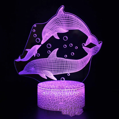 Dolphin series small LED night light in black model, 205 mm long with touch switch and acrylic shade for corridor use