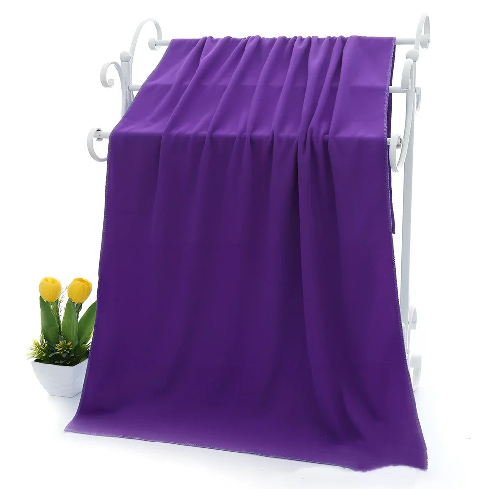 70x140cm microfiber bath towel with weft-knitted superfine fibre construction in multiple colour options