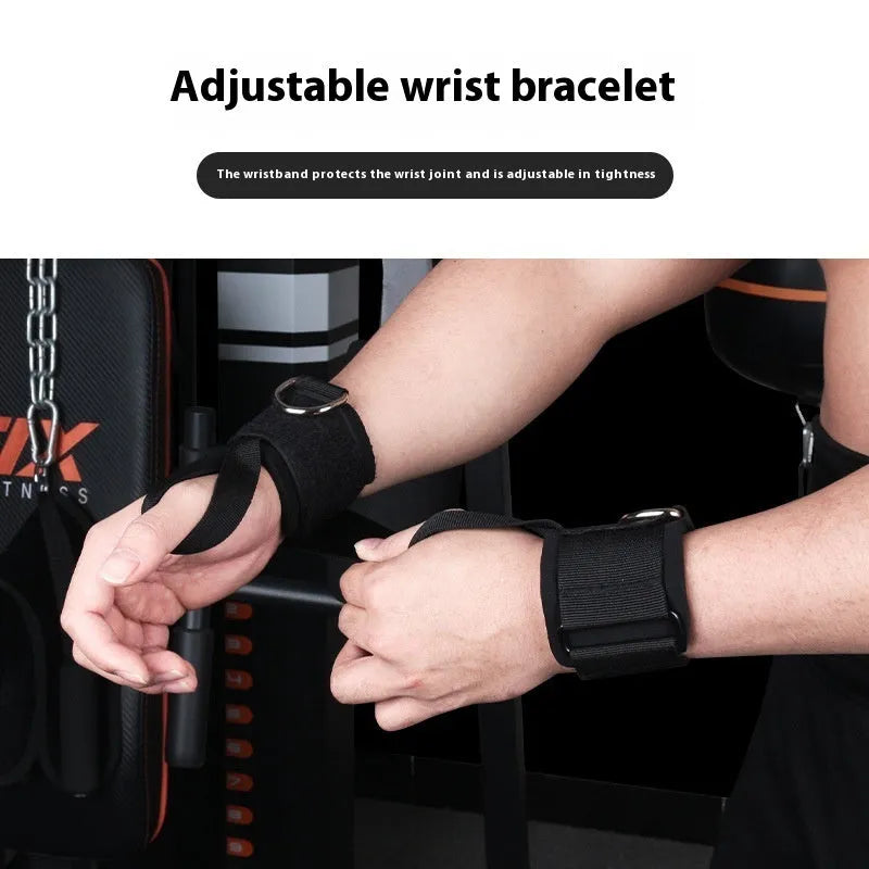 Fitness bounce chest expander elastic belt with red, blue, black, and green sleeves for 100-300 pound resistance
