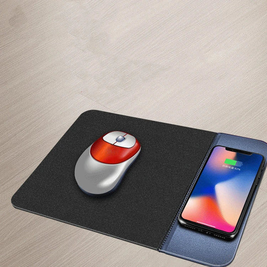 5W wireless charging mouse pad with high-precision fabric surface, natural rubber base, and anti-slip grip for seamless desk setup