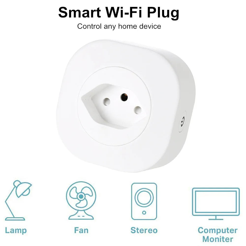 Smart socket plug with dimensions 70mm x 70mm x 72mm, VO grade flame retardant material, and WIFI voice control