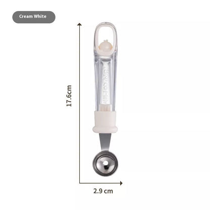 Stainless steel melon baller scoop with ergonomic grip for easy fruit ball creation