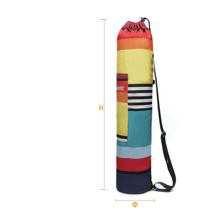 Canvas yoga bag with shoulder strap for 6mm yoga mat, shown as a storage bag for yoga and fitness use