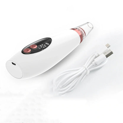 Microcrystalline Blackhead Remover with USB charging cable on white background