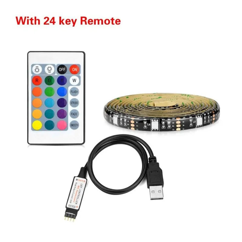 Flexible LED light strip with 30 beads per metre, showing bending capability and cut marks between LEDs