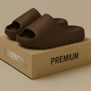 Women's thick sole beach slippers in EVA material, shown in available colours black, green, brown, and beige.