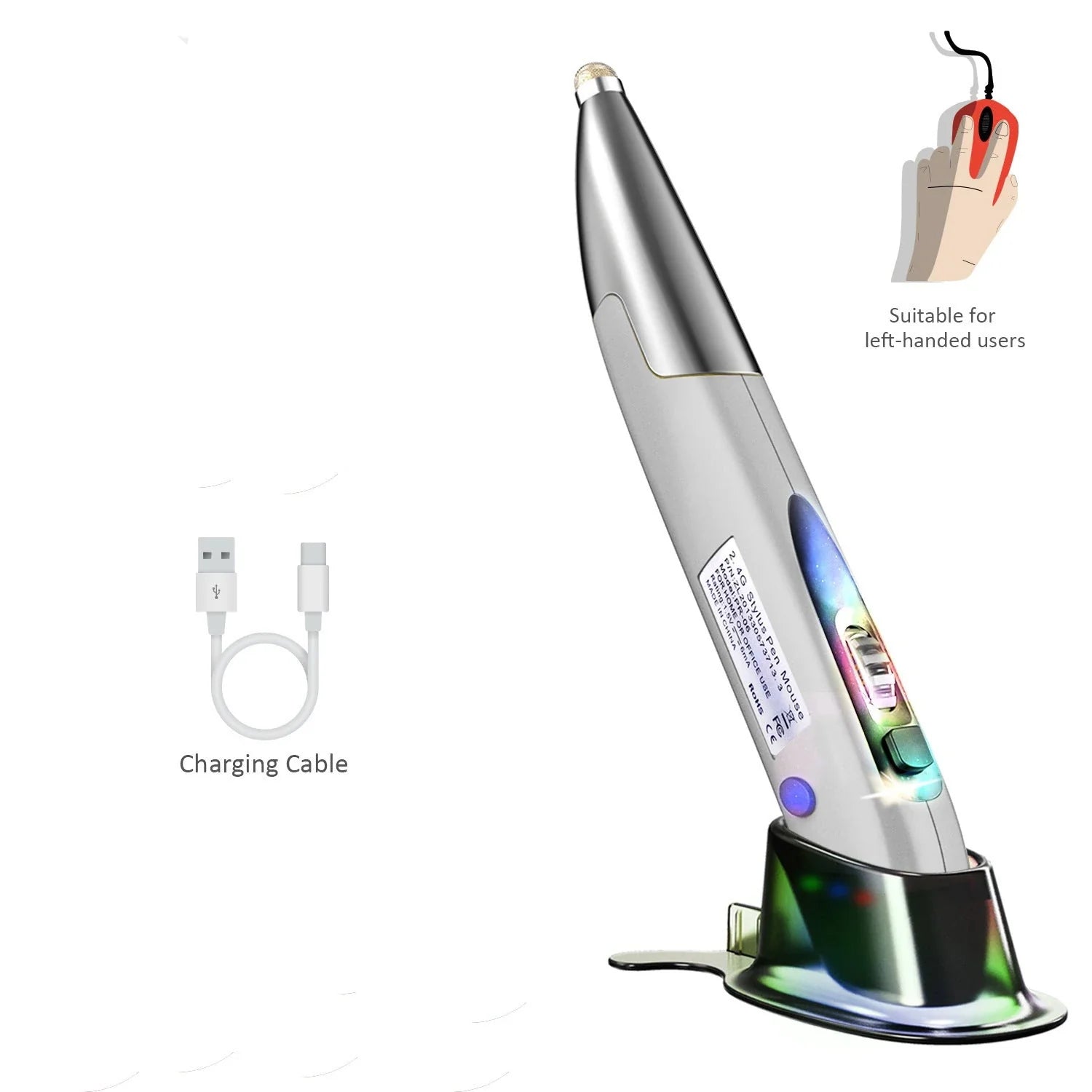 Versatile wireless pen mouse with ergonomic design, adjustable DPI, and plug-and-play connectivity for modern digital devices