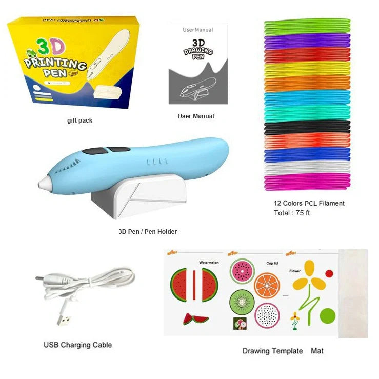 CRH Harmony 3D printing pen with wireless charging base and 1.75mm environmental protection PCL consumables