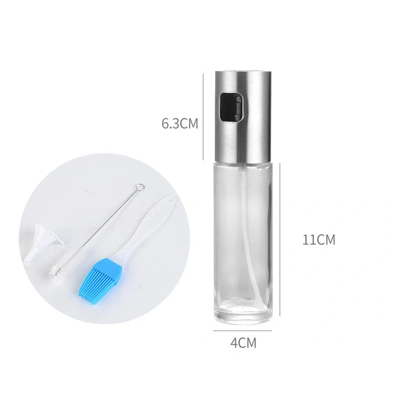 Stainless steel cooking oil spray bottle with scale for healthy cooking