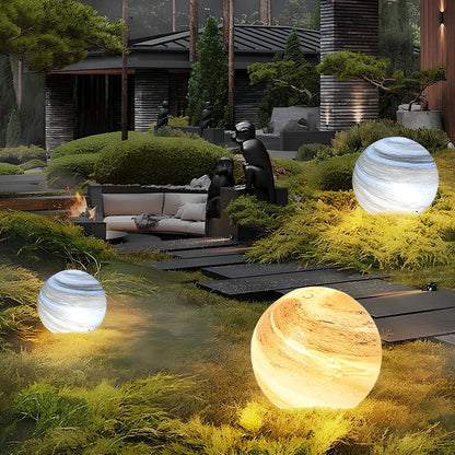 Solar-powered garden lamp in coffee colour with die-cast aluminium and crystal construction, 30cm height