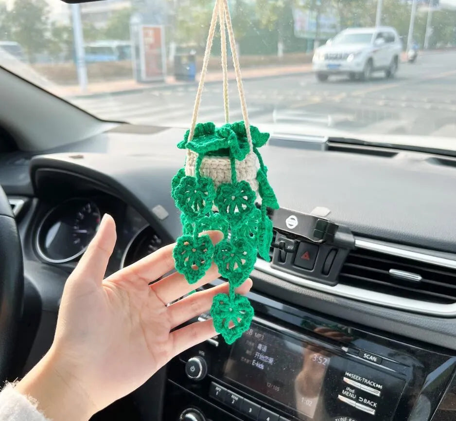 Rectangular chemical fibre car rearview mirror pendant in six colour options