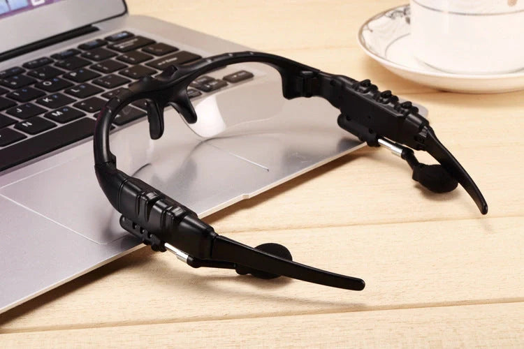 Bluetooth 5.0 smart sunglasses with wireless headphones and high-definition polarized lenses