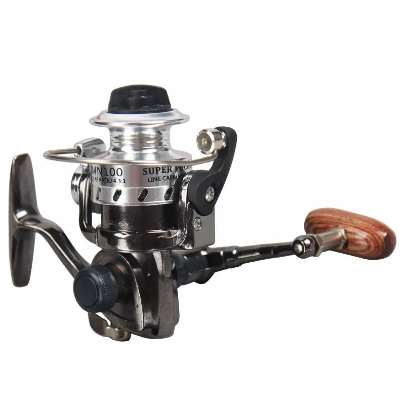 Mini 100 all metal fishing reel with high-strength folding rocker arm