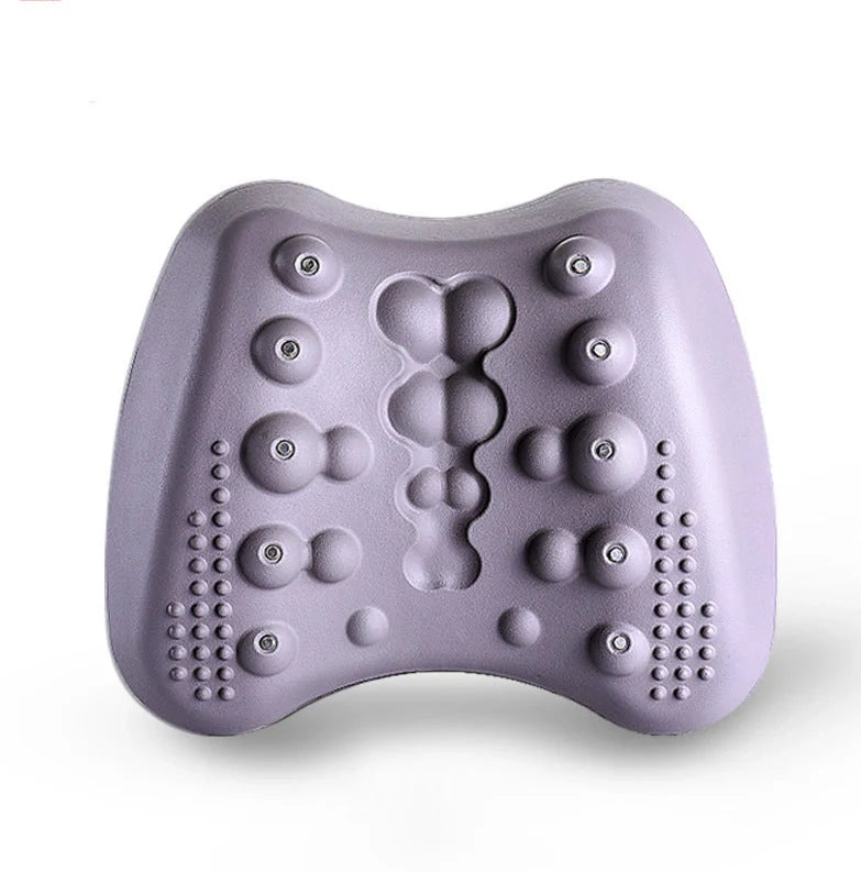 Butterfly-shaped lumbar support pillow with magnetic nodes for back pain relief