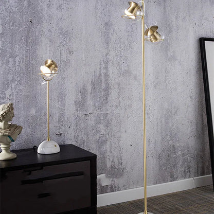Creative glass shade desk lamp with touch dimmer switch on a wooden desk