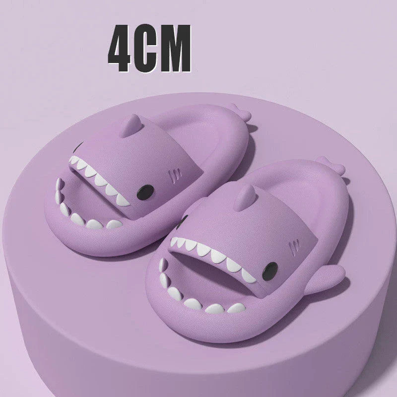Cozy cartoon shark-themed slippers with anti-slip sole for indoor and outdoor wear