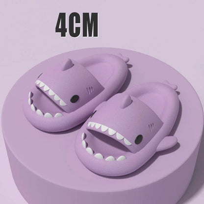 Cozy cartoon shark-themed slippers with anti-slip sole for indoor and outdoor wear