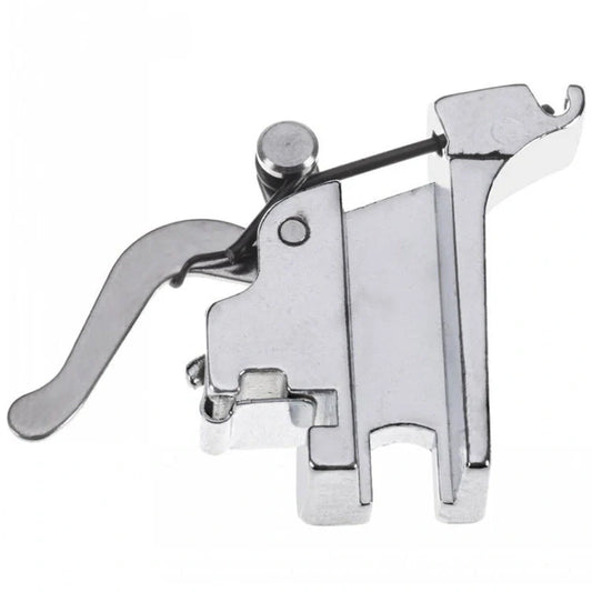 Universal sewing machine presser foot holder in silver, compatible with all domestic sewing machines