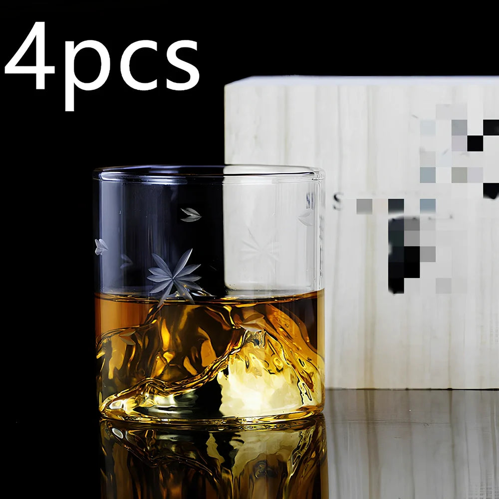Japanese whiskey glass with 200ml capacity, heat-resistant transparent glass, 73mm height