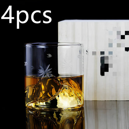 Japanese whiskey glass with 200ml capacity, heat-resistant transparent glass, 73mm height