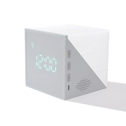 Time Cube Alarm Clock with LED light in blue, pink, or grey