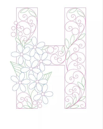 Paper Filigree Painting Kit - Letters for detailed art projects, includes A-Z templates